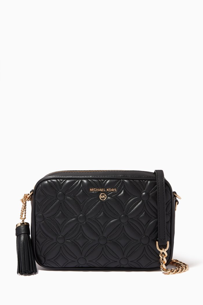 

Jet Set Medium Camera Bag in Quilted Faux Leather, Black