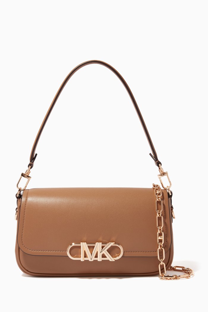 Parker Medium Convertible Pouchette in Leather, Neutral