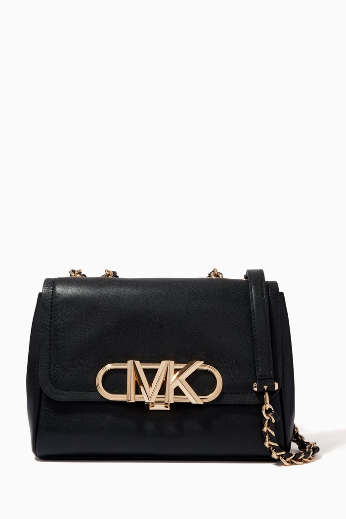 

Parker Medium Shoulder Bag in Leather, Black