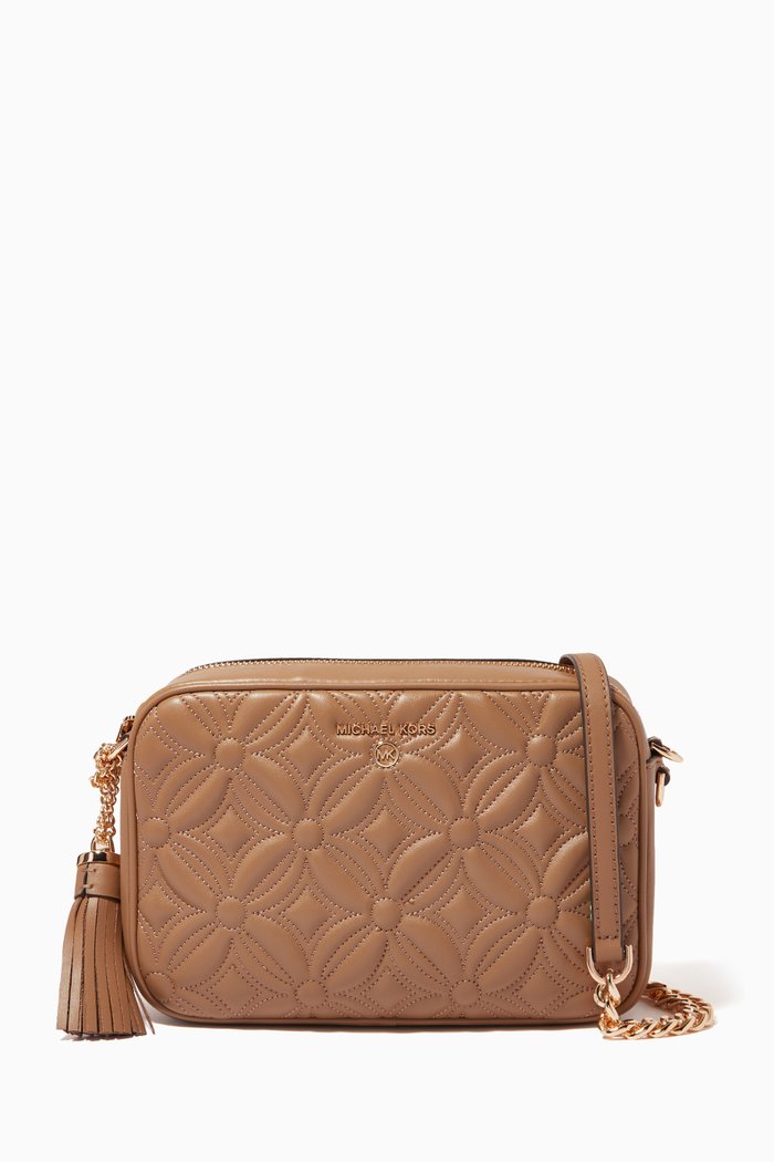 

Jet Set Medium Camera Bag in Quilted Faux Leather, Neutral