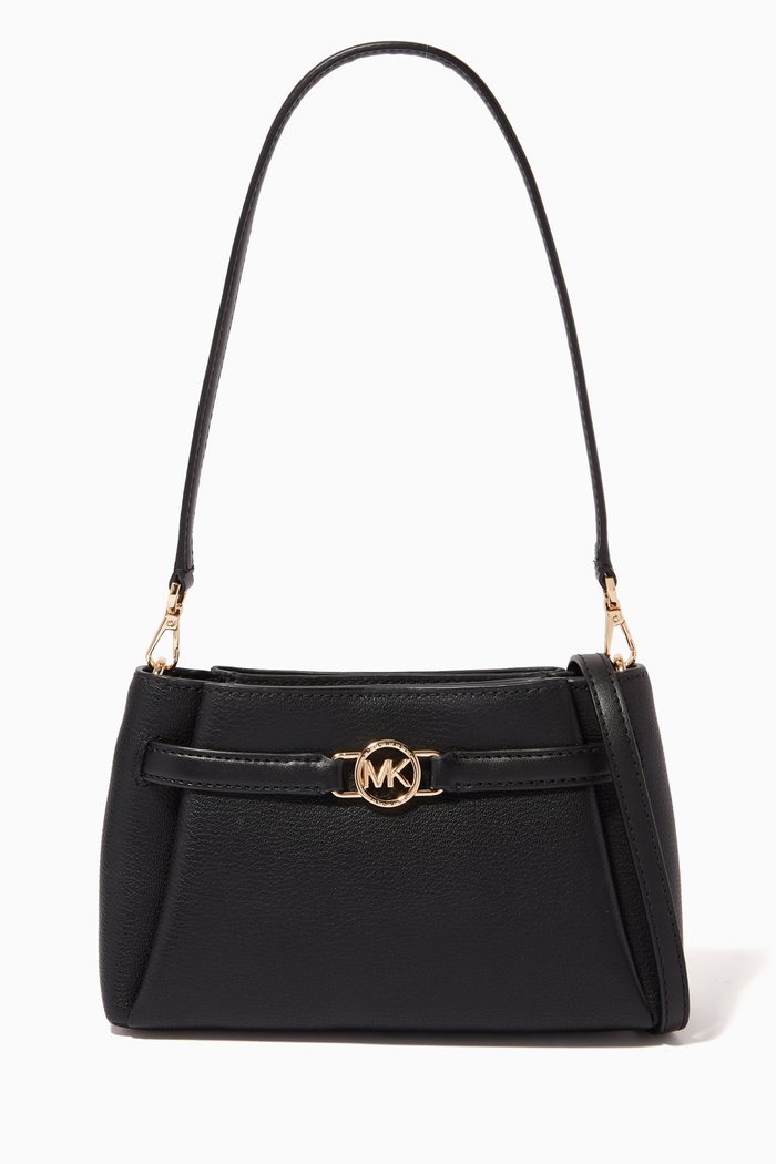 

Angelina Small Shoulder Bag in Calf Leather, Black