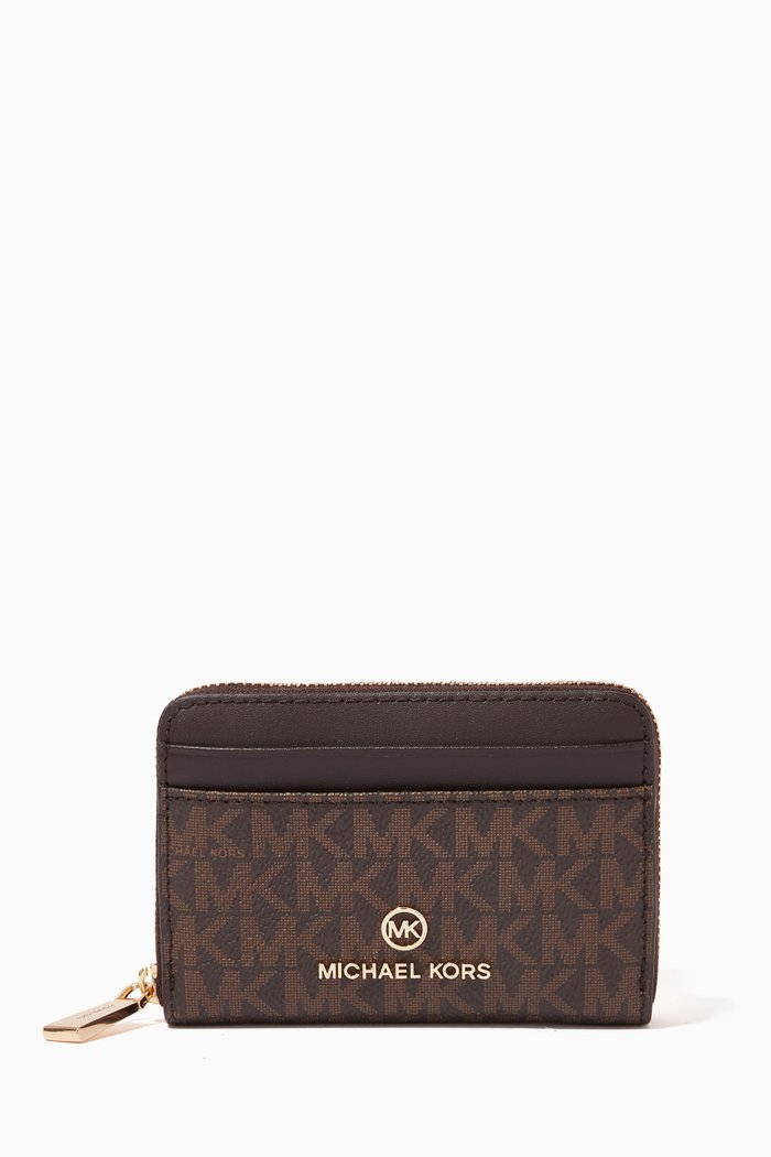 

Small Jet Set Logo Wallet in Coated-canvas, Brown