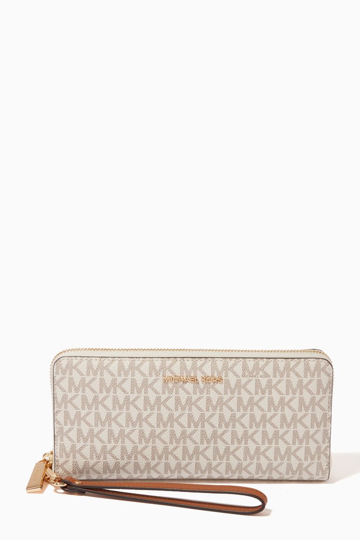 Monogram Large Continental Wallet in Logo Canvas, White
