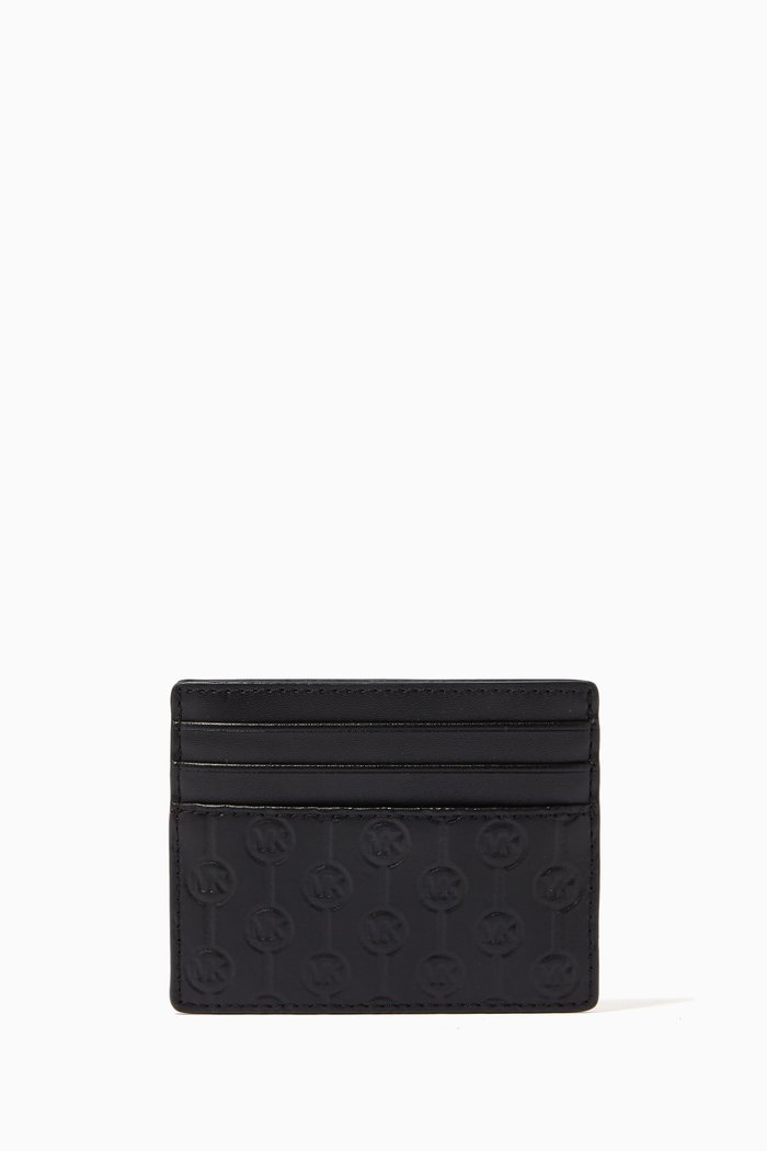 

Hudson Tall Card Case in Leather, Black