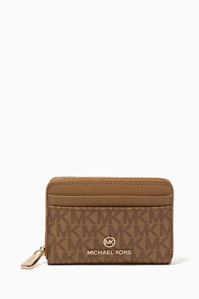 Small Jet Set Logo Wallet in Coated-canvas, Neutral