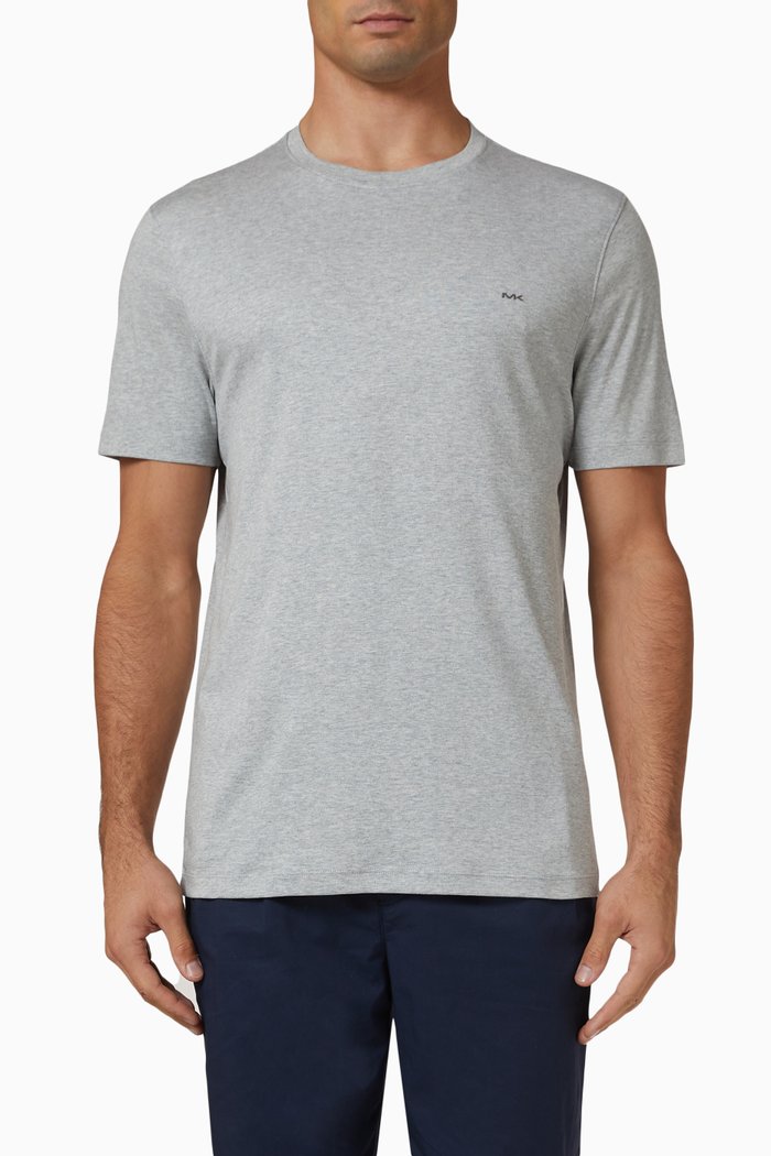 

Crew Neck T-shirt in Cotton Jersey, Grey