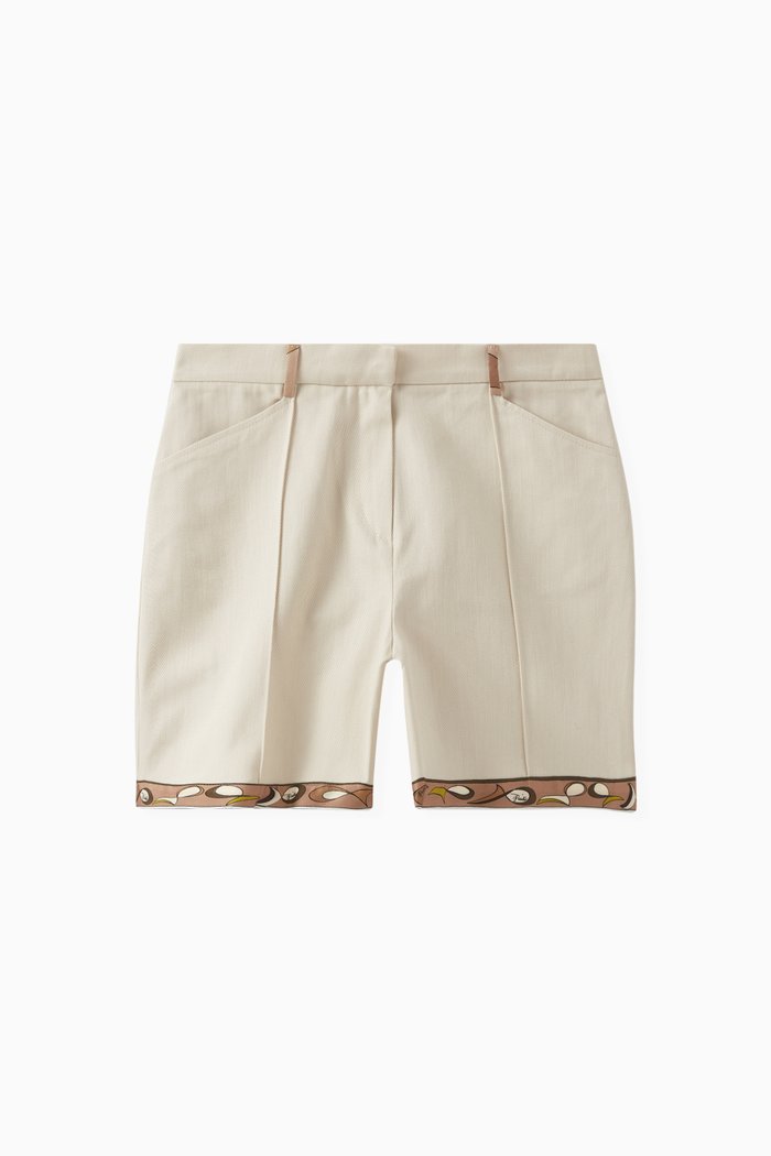 

Pleated Shorts in Cotton, Neutral