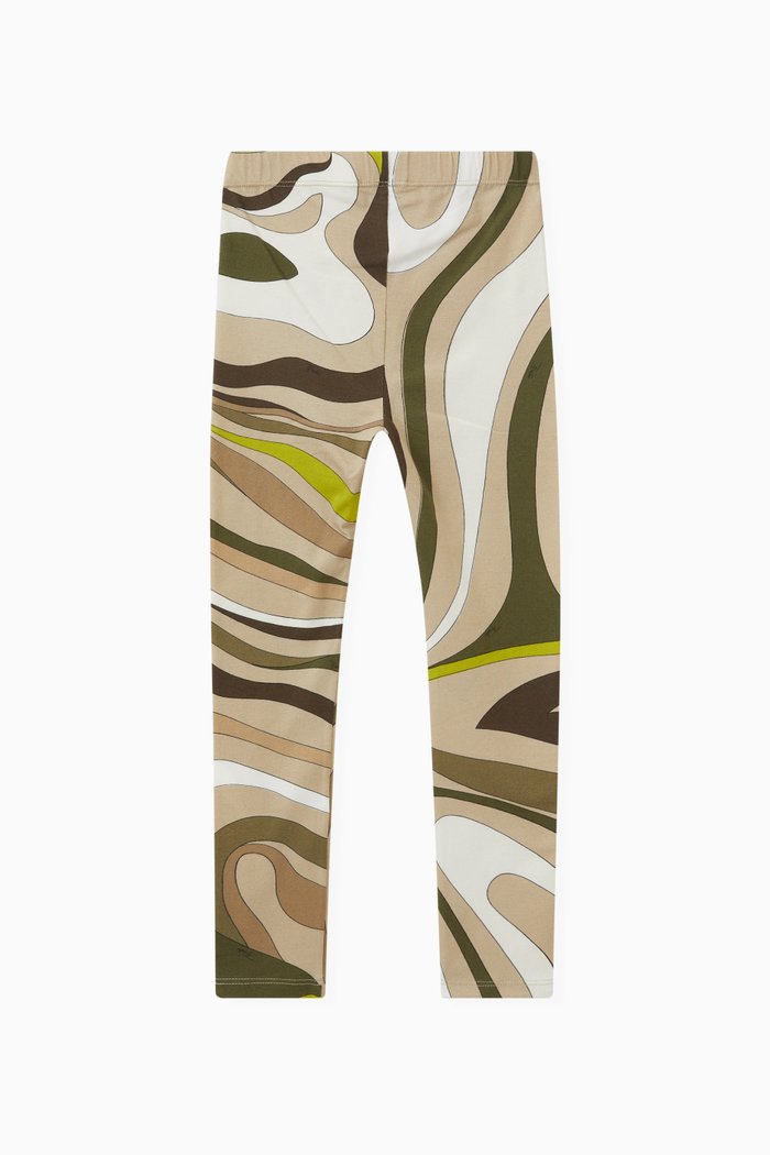 

Marmo Print Leggings in Jersey, Green