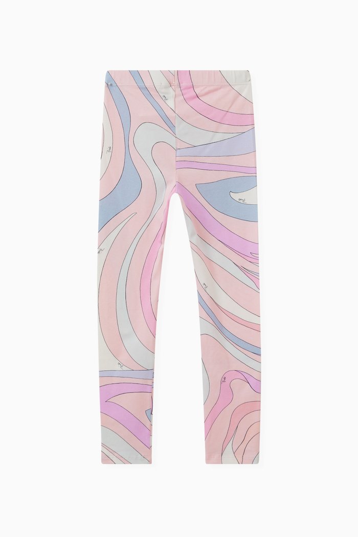 

Marmo Print Leggings in Cotton Jersey, Pink