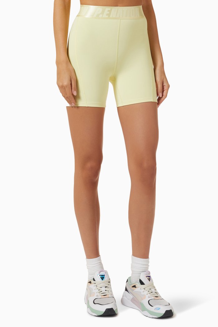 

Backcheck Biker Shorts in Recycled Fabric, Yellow