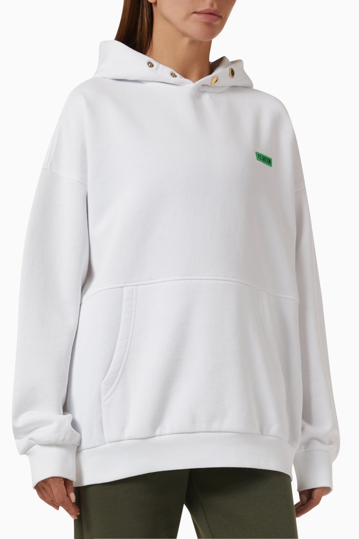 

Power Up Hoodie in Organic Cotton French Terry, White