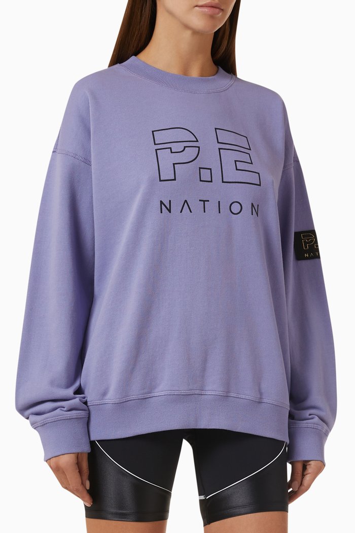 

Heads Up Sweatshirt in Organic Cotton French Terry, Purple