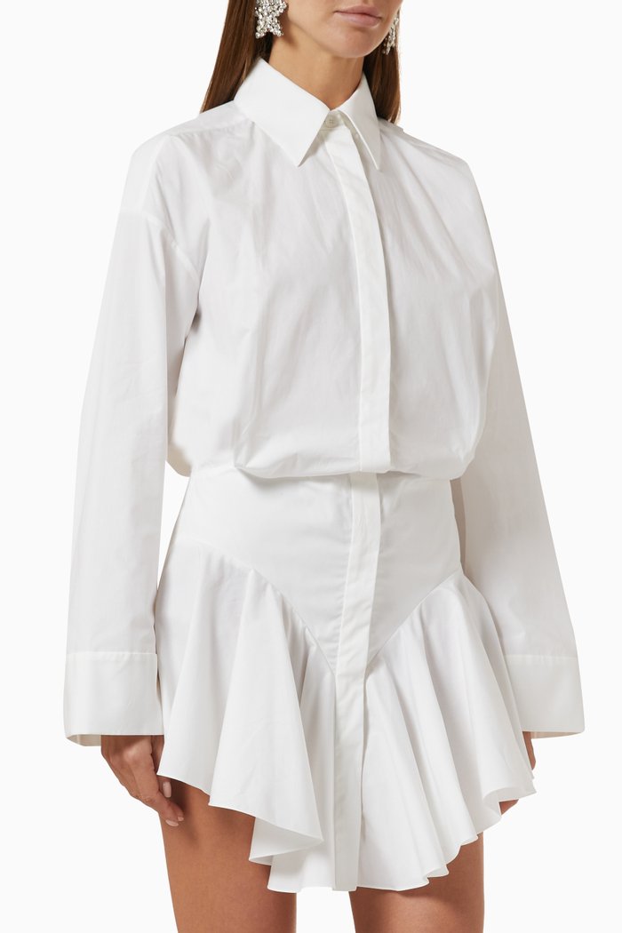 

Candice Mini Dress in Cotton-poplin, White