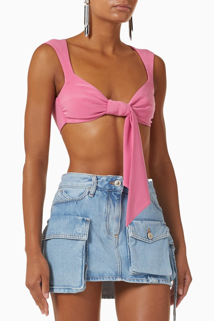 

Stacy Crop Top in Cotton, Pink