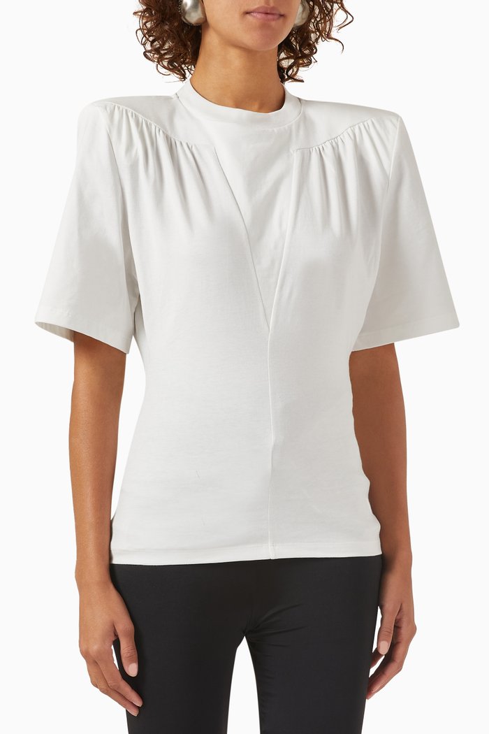 

Jewel Cut-out T-shirt in Cotton, White