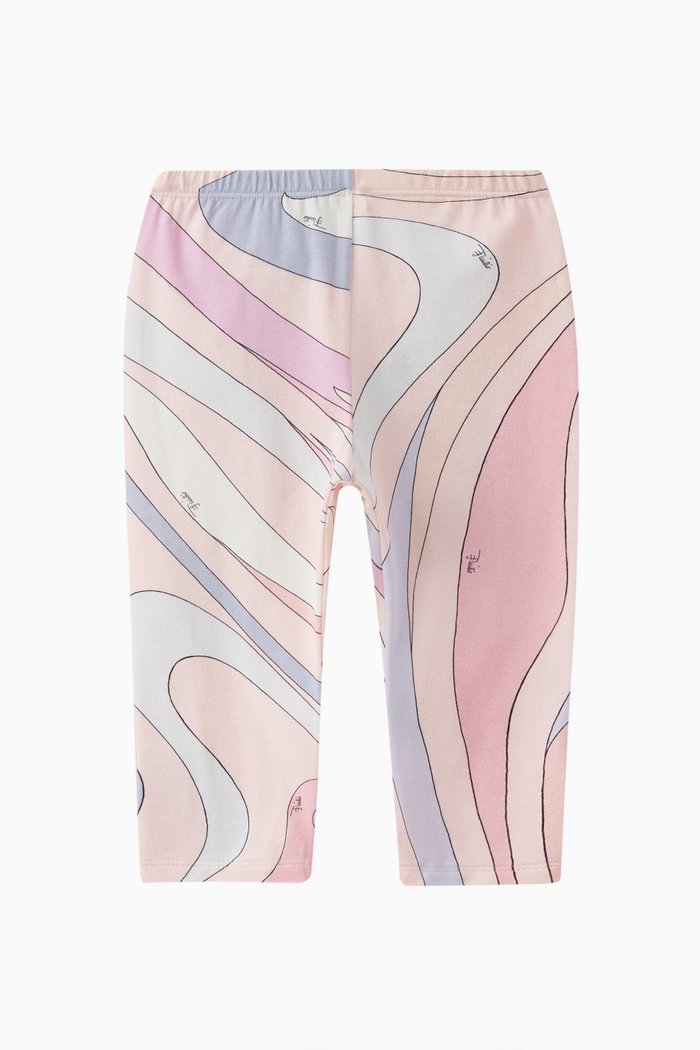 

Marmo Print Leggings in Cotton, Pink