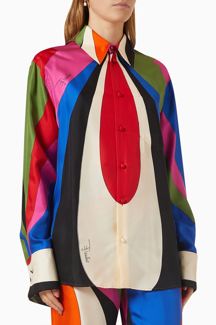 

Goccia-print Shirt in Silk-twill, Multicolour