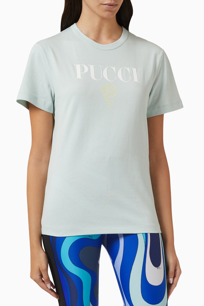 

Logo T-shirt in Cotton Jersey, Blue