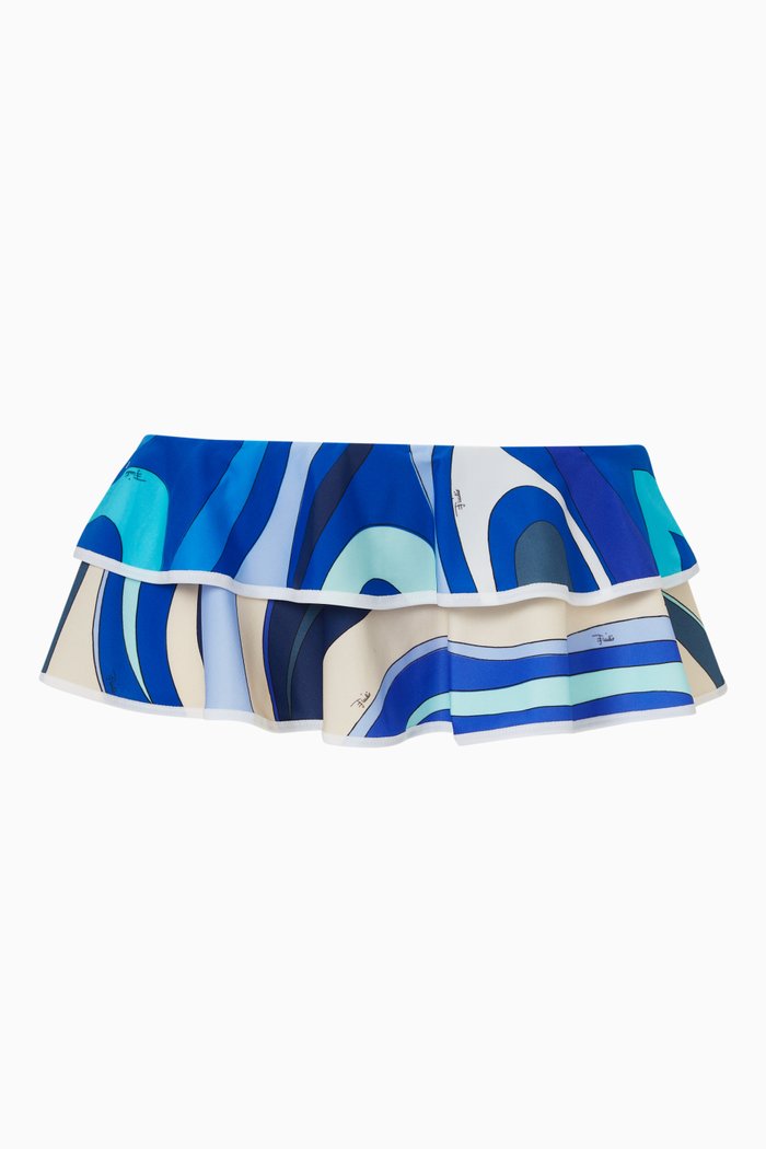

Printed Bikini Bottoms in Lycra, Blue