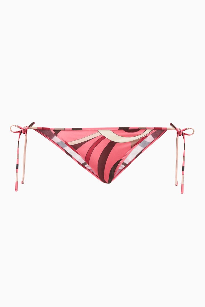 

Printed Bikini Bottoms in Lycra, Pink