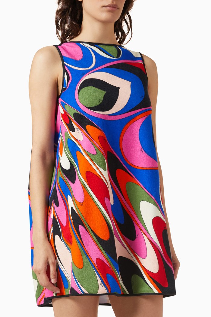 

Onde & Goccia-print Mini Dress in Cotton-blend, Multicolour