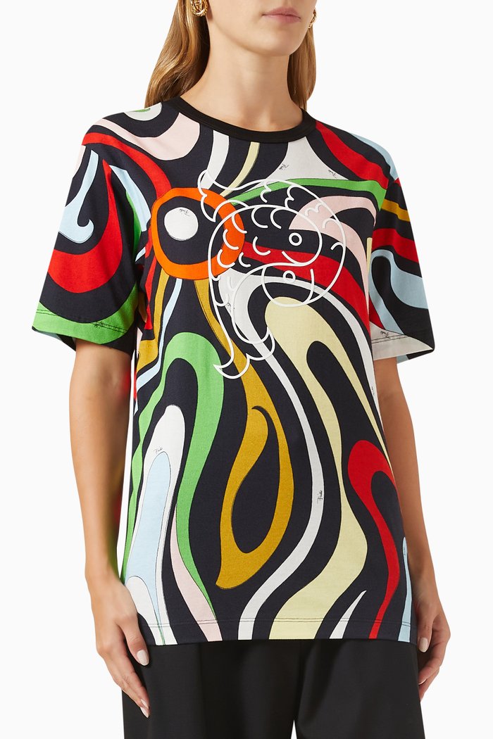 

Marmo-print T-Shirt in Cotton-jersey, Multicolour