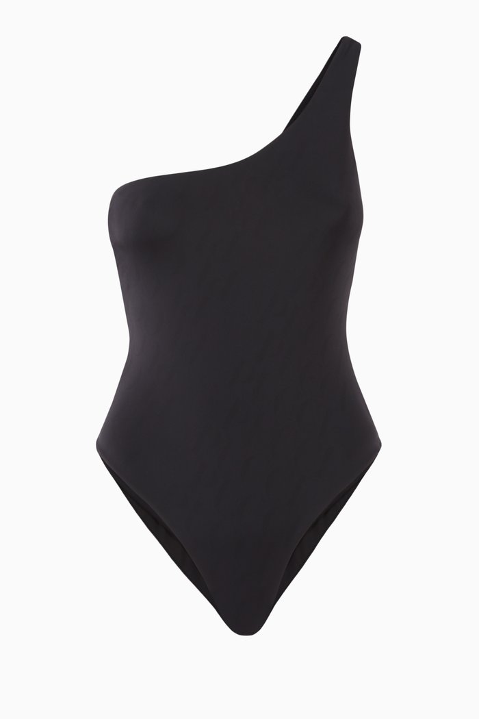 

One-shoulder One-piece Swimsuit, Black