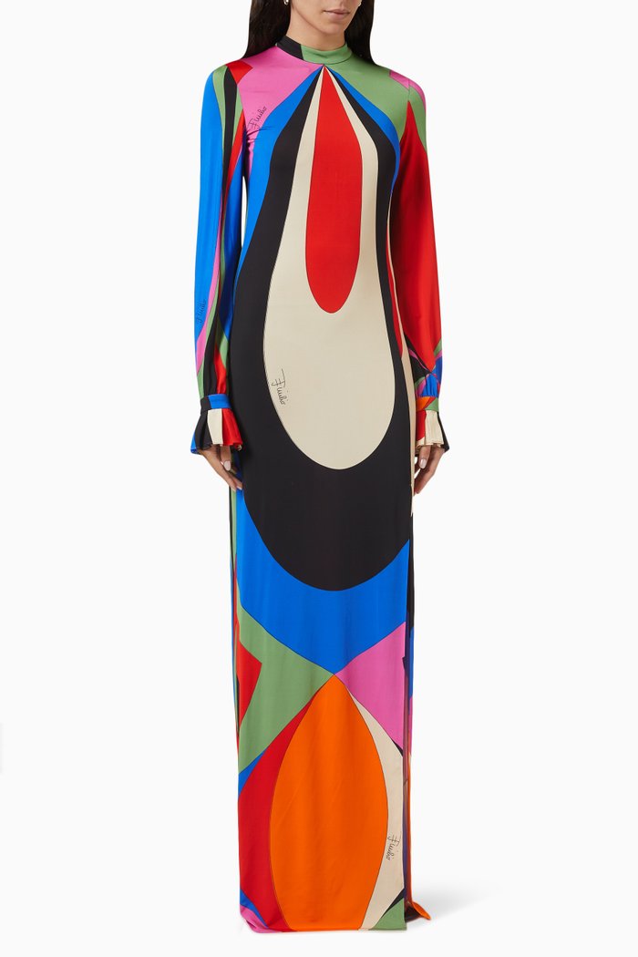 

Goccia Print Maxi Dress in Jersey, Multicolour