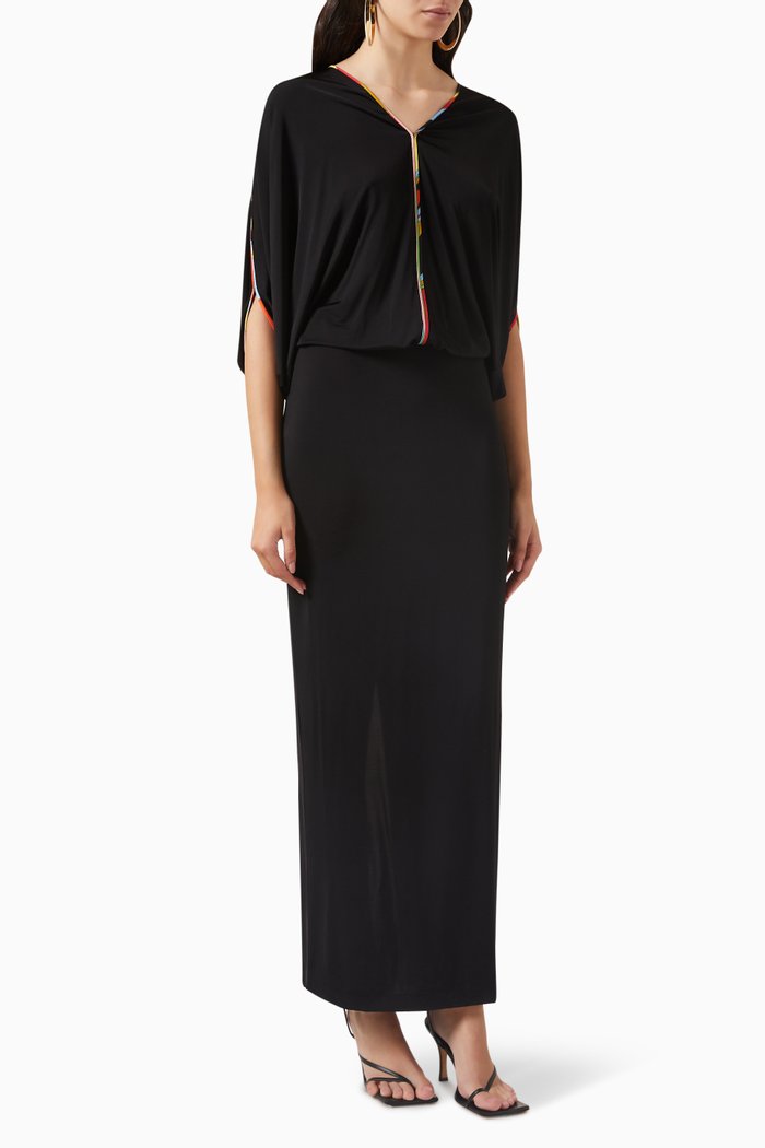 

Iride-print Maxi Dress, Black
