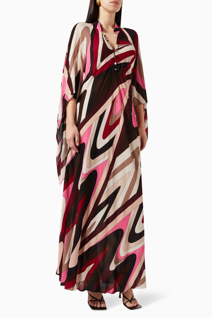 

Moire Print Kaftan, Multicolour