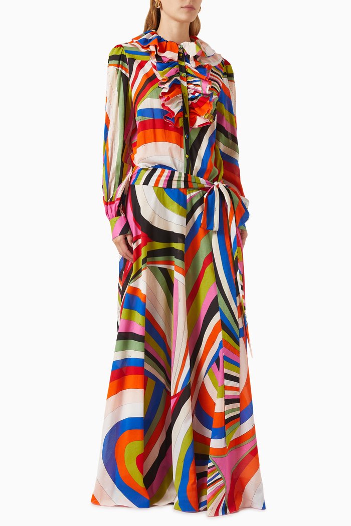 

Iride-print Maxi Dress in Cotton, Multicolour