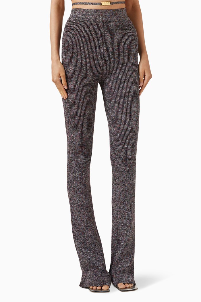 

Buckle Pants in Lurex-knit, Green