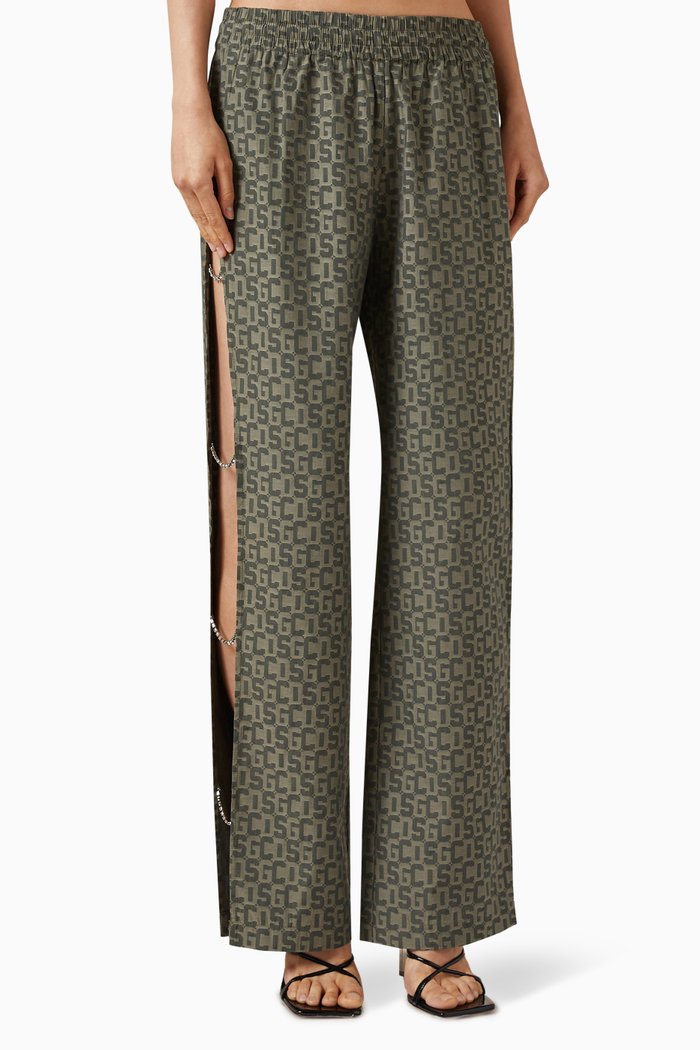 

Bling Monogram Pants in Cotton, Green