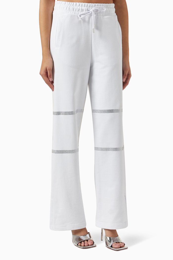 

Bling Logo Sweatpants in Jersey, White