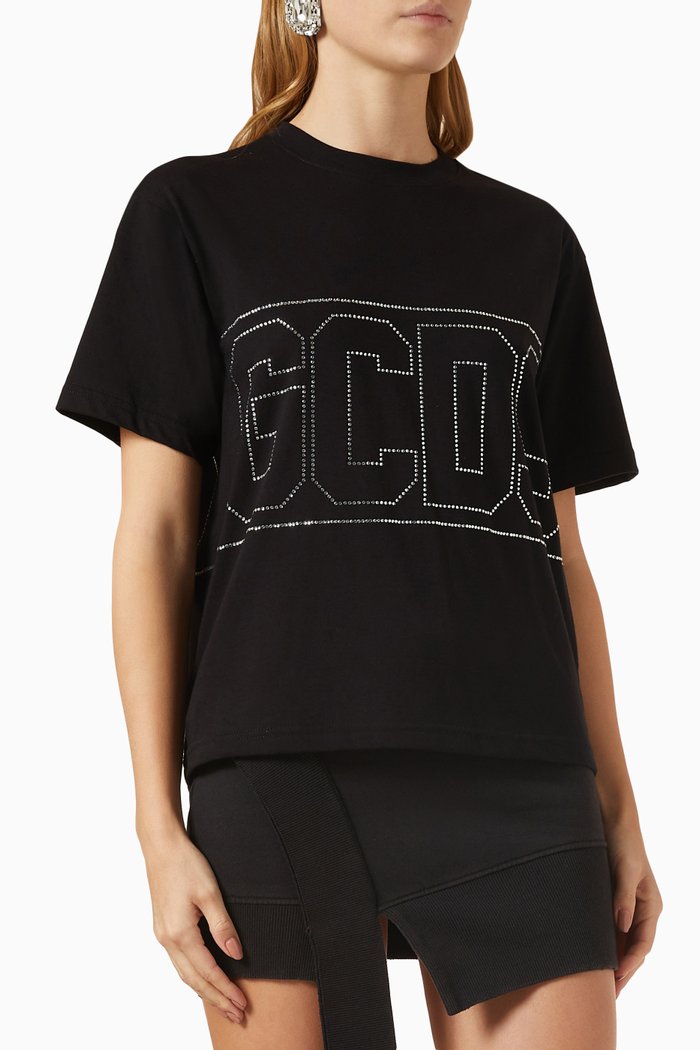 

Bling Logo T-shirt in Jersey, Black
