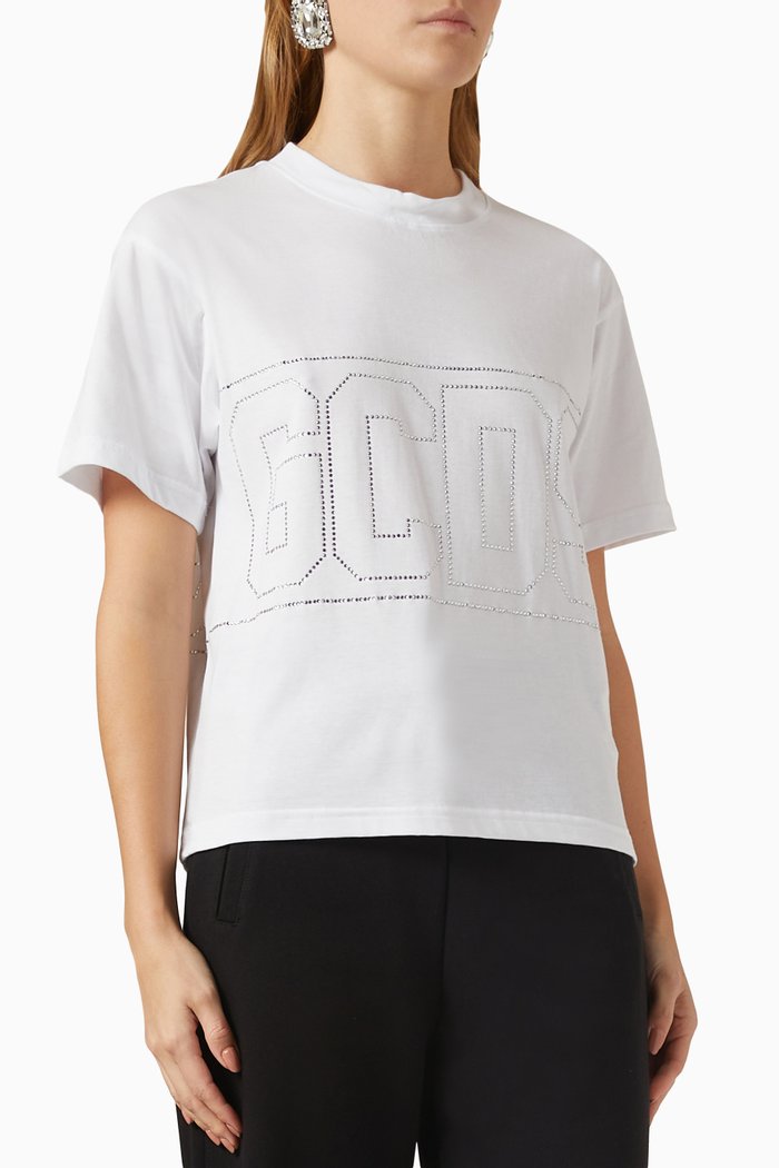 

Bling Logo T-shirt in Jersey, White