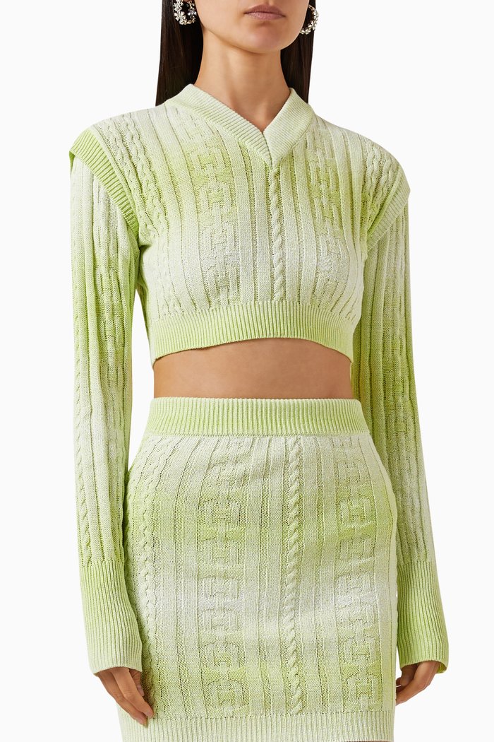 

Braids Cropped Top in Cotton, Yellow