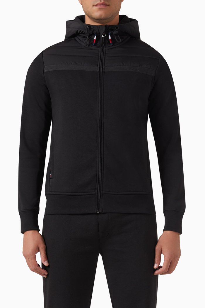 

Logo Detail Hoodie in Cotton Blend, Black