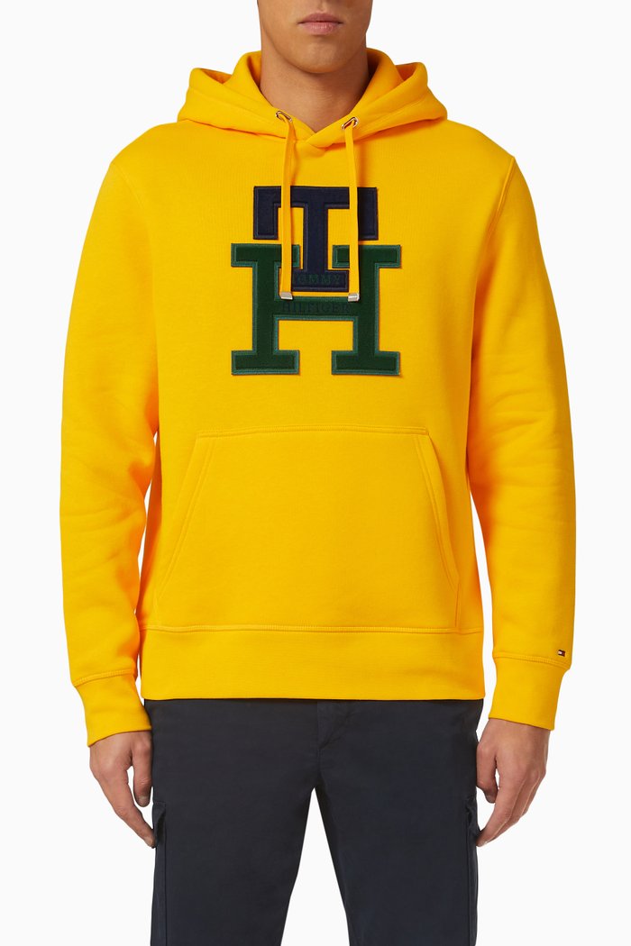 

Icon Monogram Hoodie in Cotton Blend, Yellow