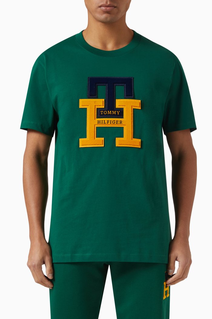 

Icon Black Watch Monogram T-Shirt in Cotton, Green