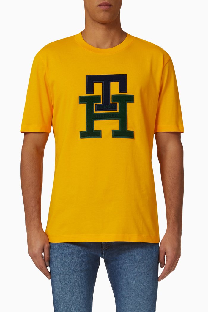 

Icon Black Watch Monogram T-Shirt in Cotton, Yellow