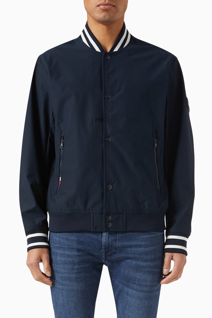 

Logo Bomber Jacket in Twill, Blue