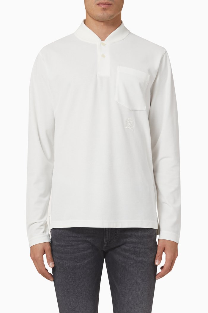 

Baseball Polo in Cotton Blend Pique, Neutral