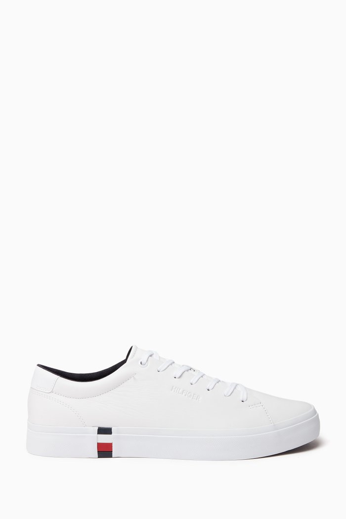 

Modern Signature Tape Sneakers in Leather Blend, White
