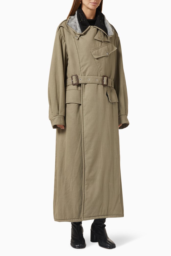 Belted Trench Coat, Brown