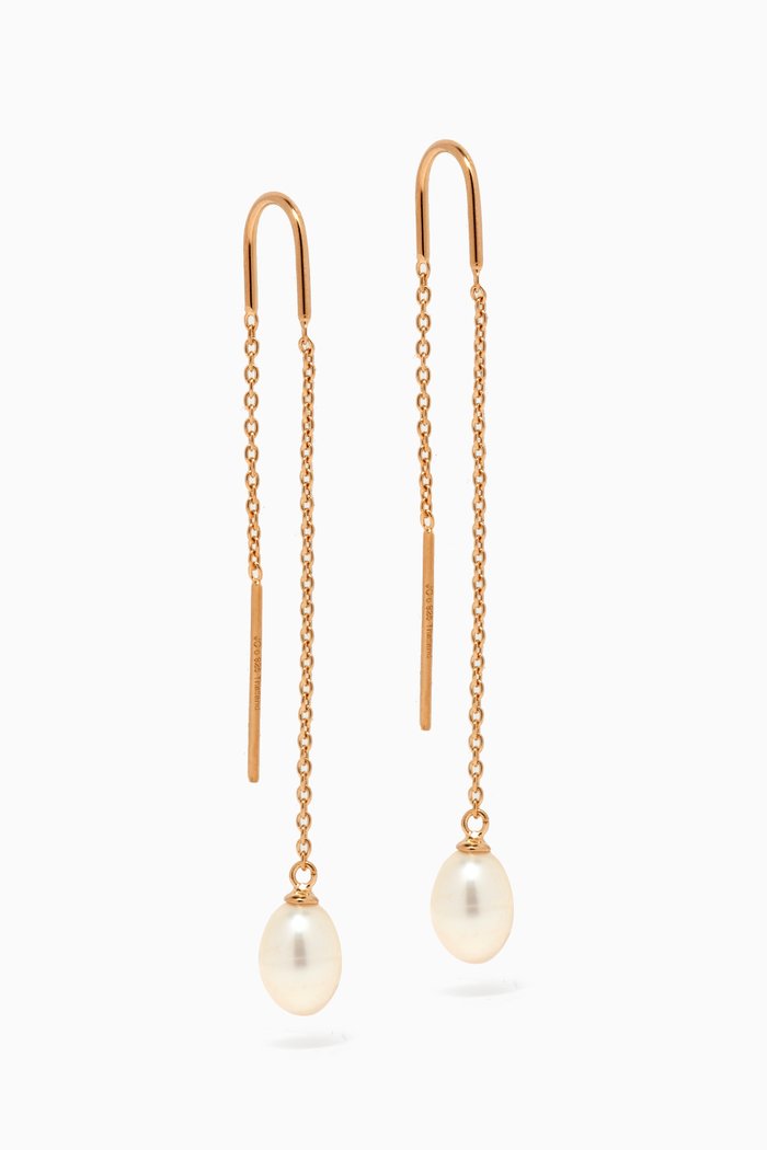 

Pearl Threader Earrings in 14kt Gold Vermeil, Yellow
