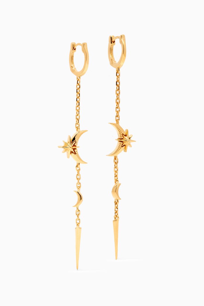 

Spike Moon Drop Earrings in 14kt Gold Vermeil, Yellow