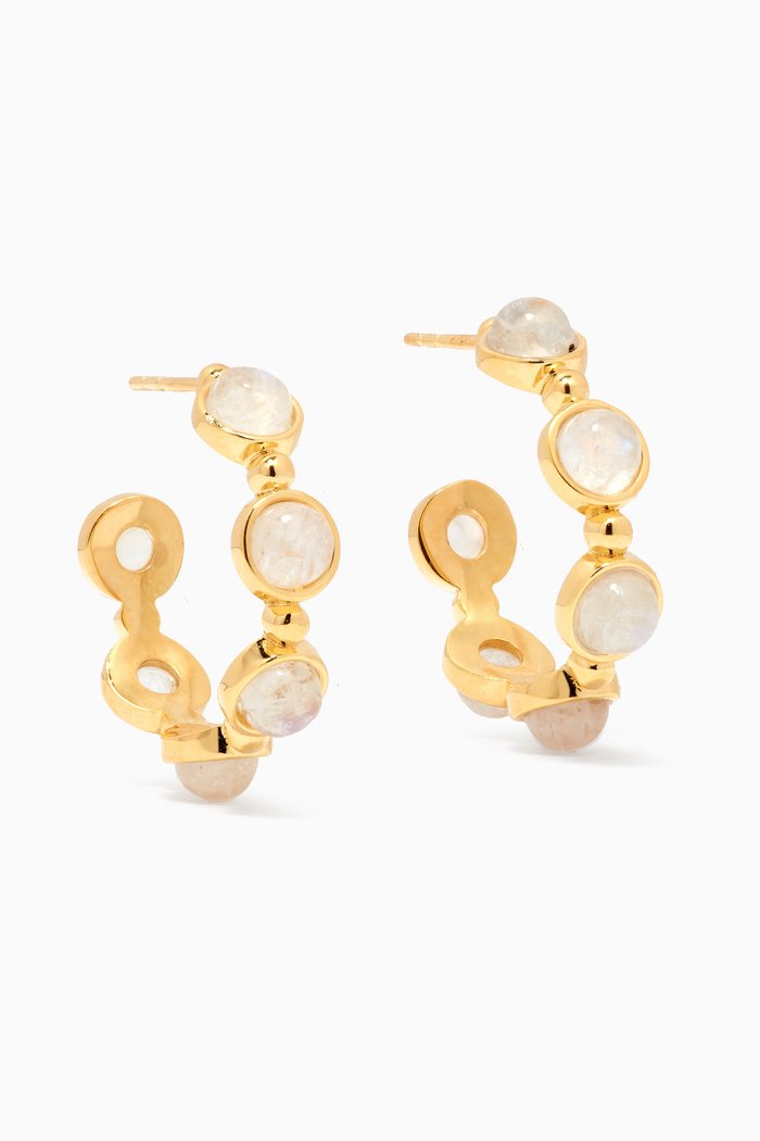 

Moonphase Hoop Earrings in 14kt Gold Vermeil, Yellow