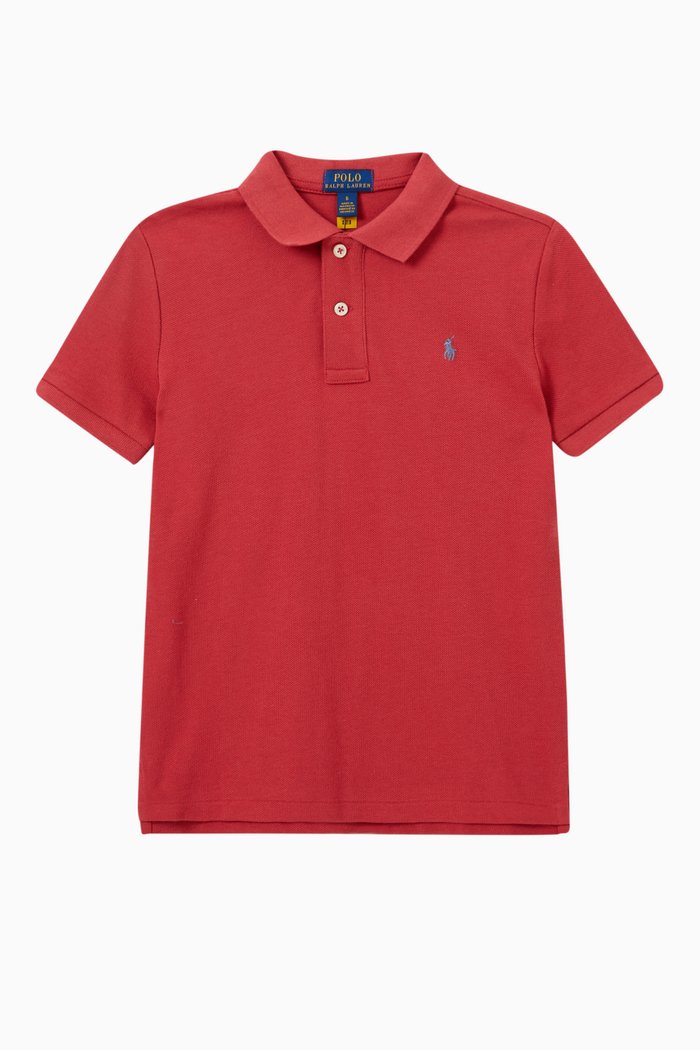 

Logo Polo T-shirt in Cotton, Red