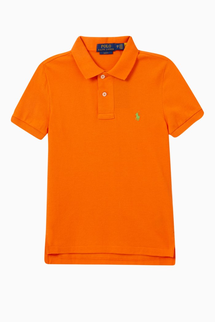

Logo Polo Shirt in Cotton, Orange